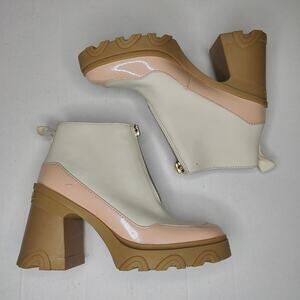 SOREL Women's Brex Heel Zip Boot White/Pink/Tan size US 7 EU 38 Worn Once190